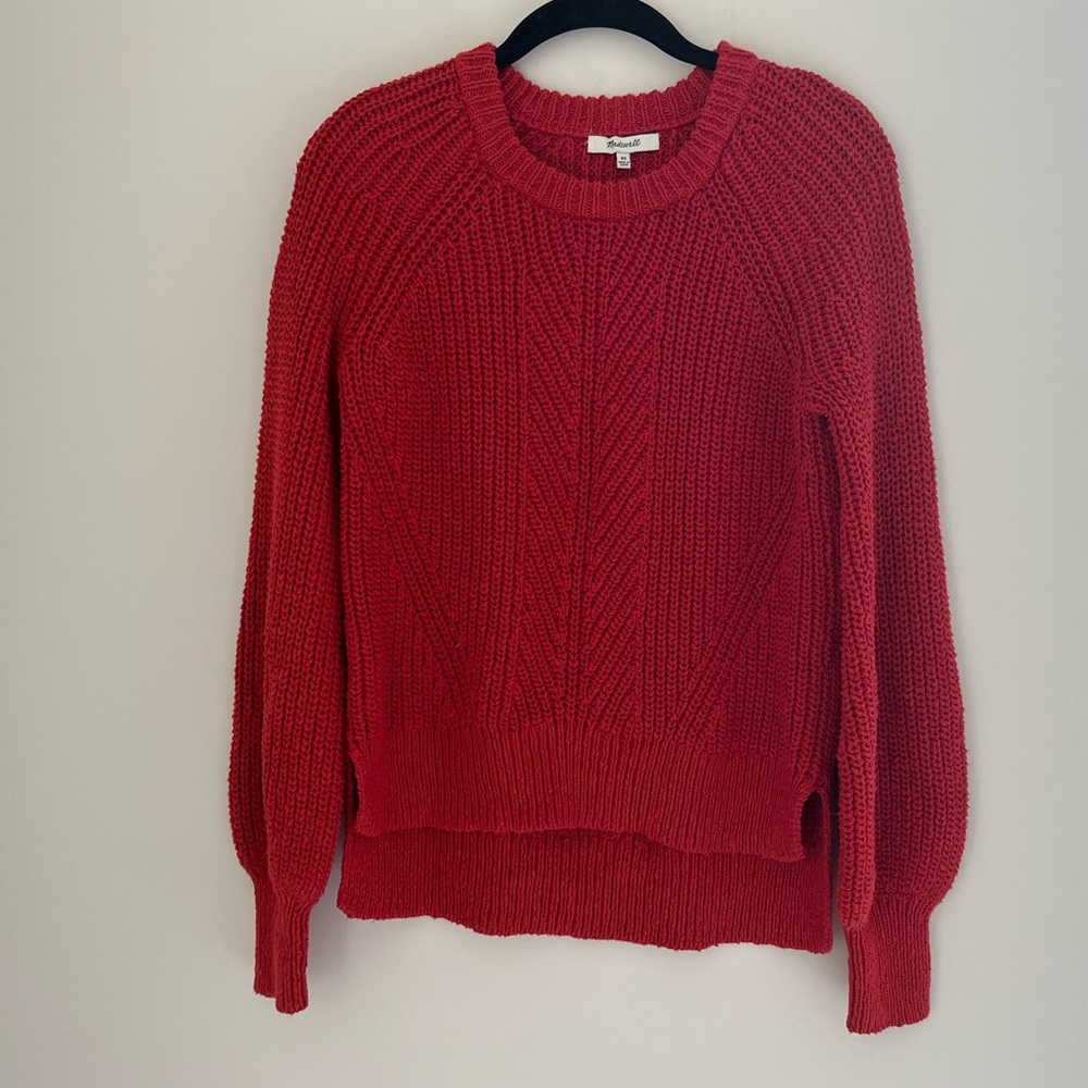 Madewell cable knit red sweater